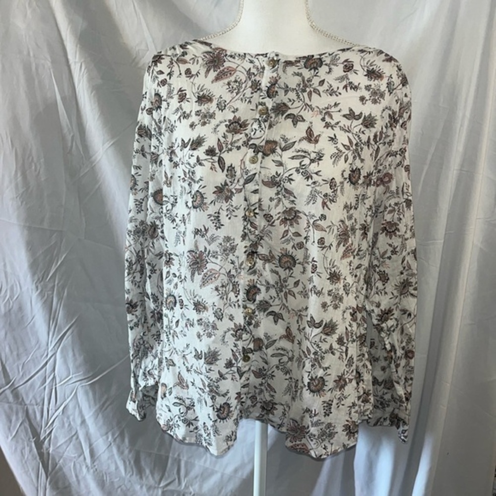 J-Jill women’s size XL floral button down blouse